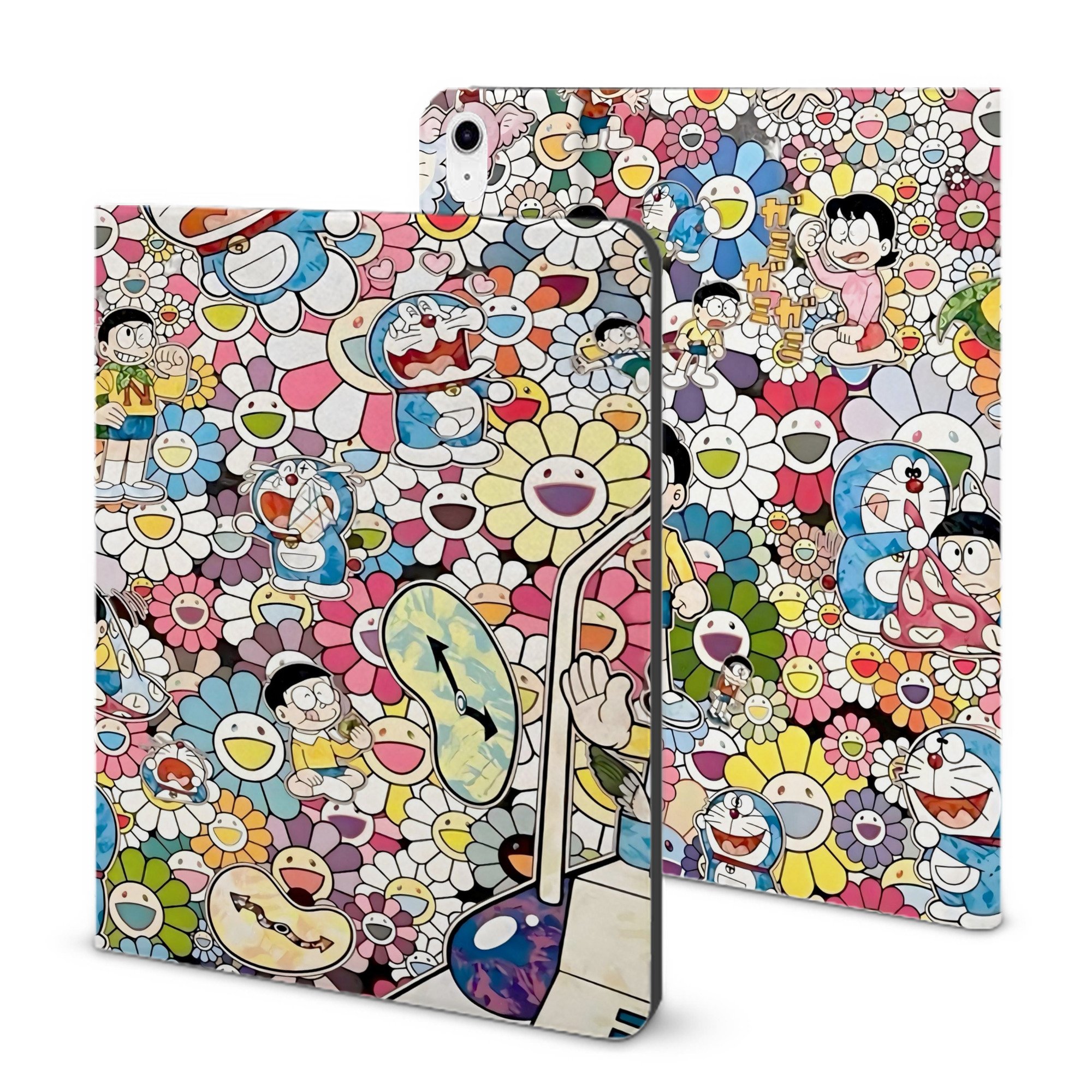 （画像用） ドラえもん Doraemon IPad ケース ブック型 PUレザー TPU 耐衝撃 軽量 薄型 ペン収納なし 全面保護 IPad 各モデル対応